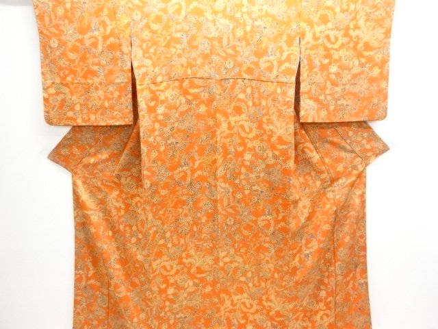 JAPANESE KIMONO / KOMON / CHIRIMEN / FLORAL SARASA
